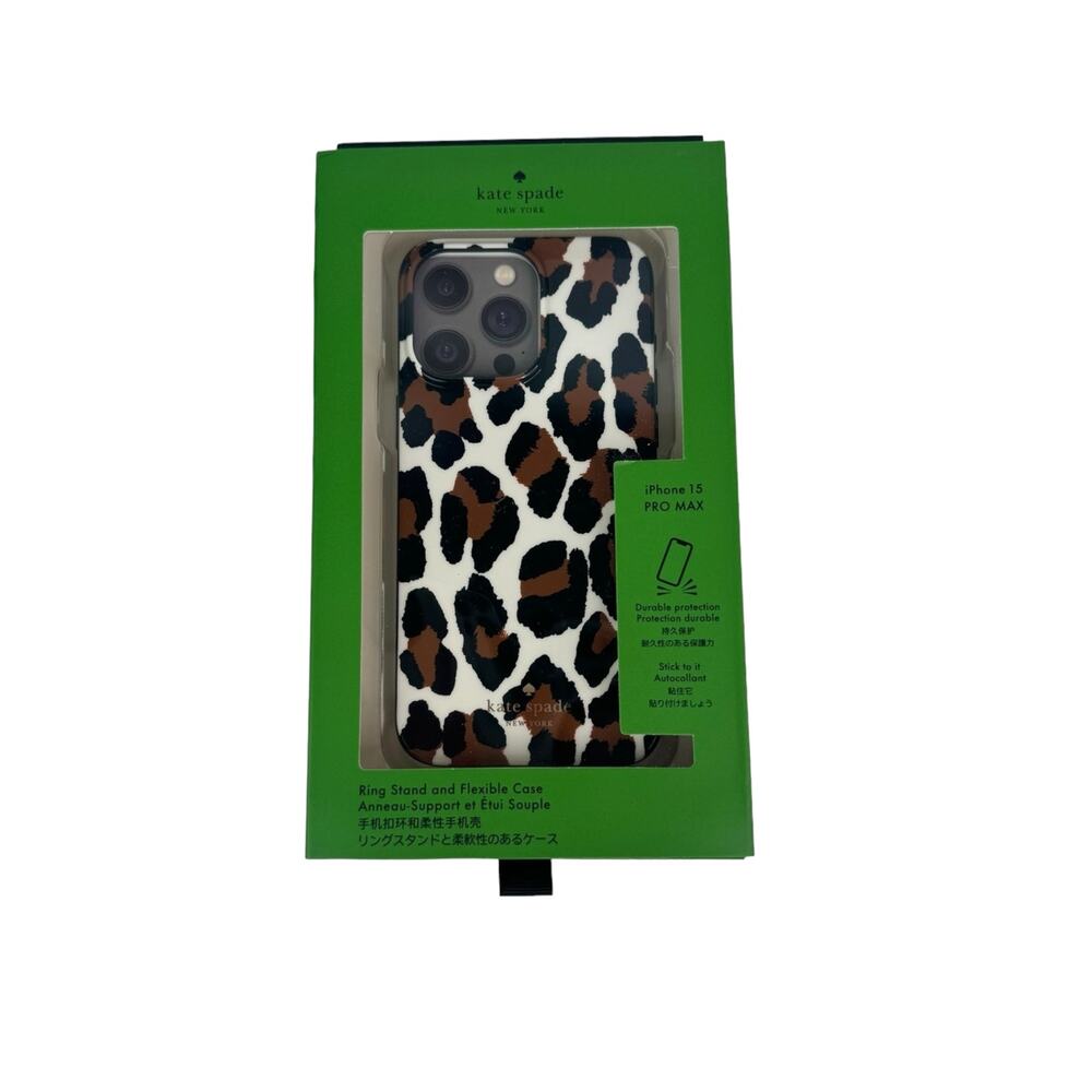 Kate Spade Spotted Leopard Printed iPhone 15 Pro Max Case